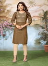 Kinti Studio 1 Fancy Regular Wear Cotton Embroidery Kurti Collection